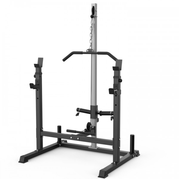 Royal Fitness Power Rack with LAT Pulldown Pulley System Adjustable Multi-Functional Squat Rack, Power Cage with J-Hooks Home Gym